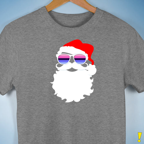 Santa’s Omnisexual Pride Flag Shades Premium Unisex T-Shirt - Grey Heather